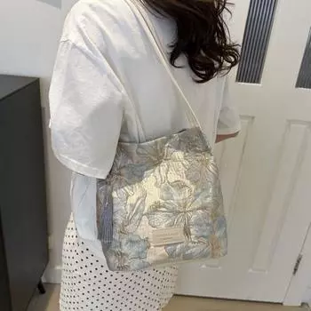 Сумка-ведро с бабочкой и цветком, новая сумка на плечо с вышивкой в китайском стиле, симпатичная, для отдыха на природе белый