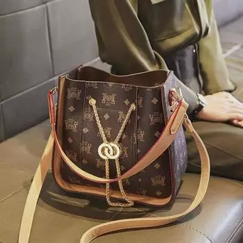 Сумка-ведро с цветочным принтом в стиле ретро 2025 года: Стильная, универсальная, вместительная сумка через плечо и через плечо для женщин 2021 New Arrival