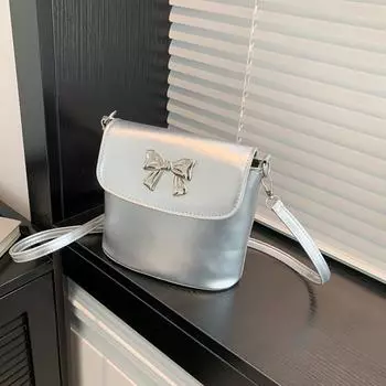 Сумка-ведро с фактурным бантом, женская, лето 2024, новая модная сумка через плечо, сумка-мессенджер для поездок за границу чёрный