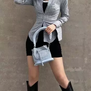 Сумка-ведро Star Denim для женщин, новая, с ручкой-шнурком, шикарная, повседневная, женская сумка-мессенджер Harajuku