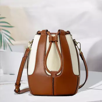 Сумка-ведро стильная большая вместимость женская наплечная сумка для отпуска, поездок на работу