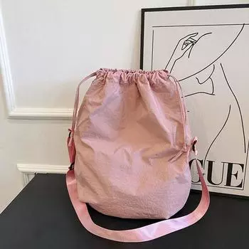 Сумка-ведро, сумка через плечо из холста с завязками, корейский стиль, милая нейлоновая сумка через плечо для активного отдыха хаки