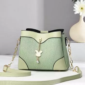 Сумка-ведро сумка на плечо рабочая маленькая сумка высокая чувственность простая сумка-мессенджер цепочка женская сумка 21*11*17