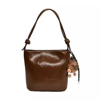 Сумка-ведро в стиле ретро для женщин, новая модная сумка на одно плечо с косым креплением, нишевая повседневная женская сумка высокого класса чёрный