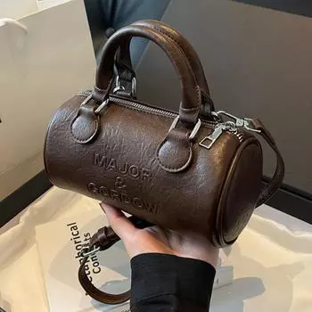 Сумка-ведро в стиле ретро для женщин, модная сумка через плечо, маленькая дизайнерская сумочка чёрный