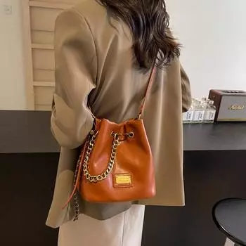 Сумка-ведро в стиле ретро Niche, сумка подмышкой для женщин 2024 года, новая вместительная модная портативная сумка через плечо чёрный