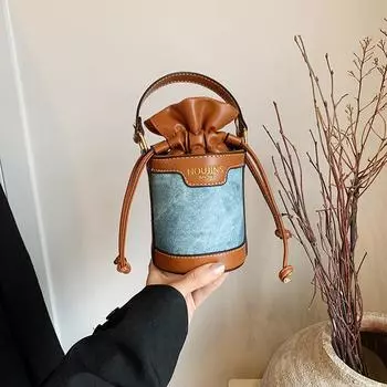 Сумка-ведро в стиле ретро, новая модная повседневная сумка на осень и зиму, универсальная сумка через плечо на одно плечо