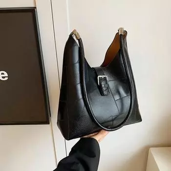 Сумка-ведро в стиле ретро Premium sense, большая вместимость, женская, новинка 2024 года, для поездок на работу, для детей и мам, сумка-тоут на одно плечо, сумка подмышкой белый