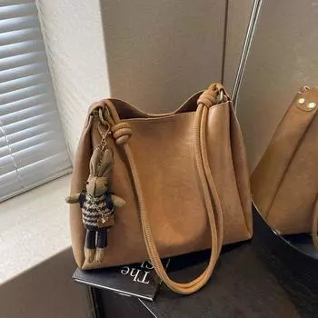 Сумка-ведро в стиле ретро, вместительная, для поездок на работу, через плечо, для женщин