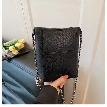 Сумка-ведро женская новая на плечо, сумка-мессенджер, универсальная, большой вместимости, женская сумочка, текстурная нишевая сумка чёрный