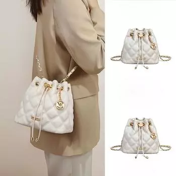 Сумка-ведро женская новая осенняя кожаная женская сумка с цепочкой Diamond, маленькая сумка через плечо