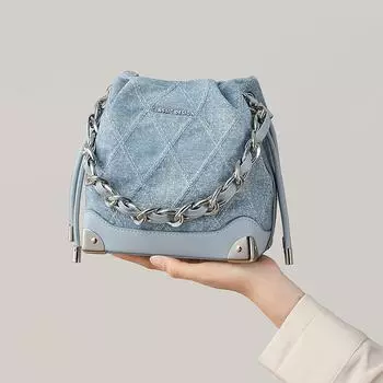 Сумка-ведро женская новая сумка через плечо осенняя джинсовая сумка ручная цепочка одно плечо сумка через плечо