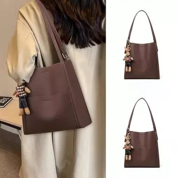 Сумка-ведро женская новая женская сумка-тоут из натуральной кожи большой вместимости сумка на одно плечо для поездок на работу