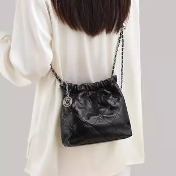 Сумка-ведро женская, новый стиль, женская сумка из натуральной кожи, сумка через плечо, сумка-цепочка, сумка-подмышка с бриллиантами, сумка через плечо