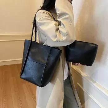 Сумка-ведро женская сумка на одно плечо кофейный