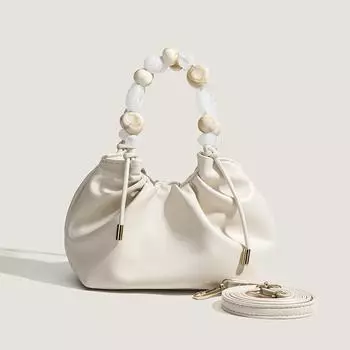 Сумка-ведро женская текстура жемчужная цепочка сумка-облако простая модная сумка через плечо на одно плечо