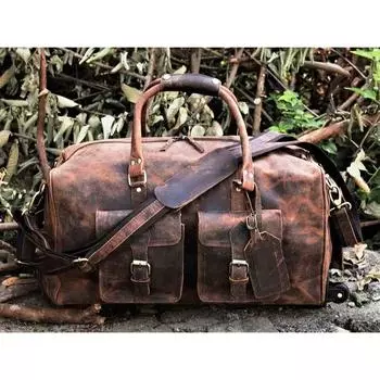 Сумка Weekender с верхним зерном ручной работы в стиле ретро — дорожная спортивная сумка на колесиках — коричневая спортивная сумка на колесиках 21 дюйм — кожаная сумка на колесиках 21 x 11 x 10 in коричневый