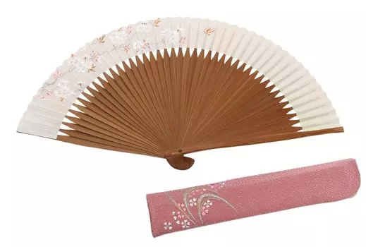 Сумка-веер с рукописным принтом Kyoto Fan поставляется в косметичке [Hasegawa] для женщин (Ямазакура)