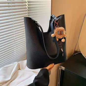 Сумка вместительная в стиле ретро для женщин 2024 года, осень-зима, новая сумка через плечо под мышкой, высококачественная фактура, сумка-ведро для поездок на работу