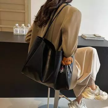 Сумка вместительная в стиле ретро Premium sense для женщин 2024 года, новая сумка через плечо для поездок на работу и обратно, сумка-тоут для работы