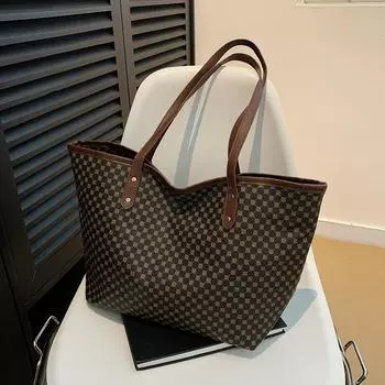 Сумка вместительная в стиле ретро, женская, осень 2025, модная, универсальная сумка через плечо чёрный