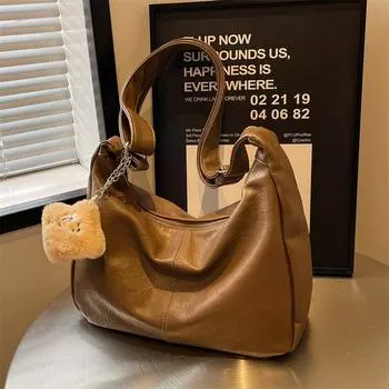 Сумка вместительной в стиле ретро 2024 года, новая сумка-мессенджер через плечо для колледжа, модная универсальная сумка-тоут 33*13*20