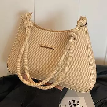 Сумка высокого качества, женская, простая и универсальная, сумка через плечо для поездок на работу, модная, текстурная, сумка подмышкой коричневый