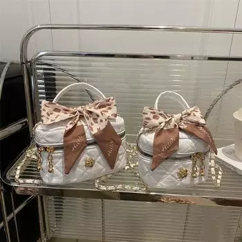 Сумка Xiaoxiangfeng женская 2025 новая модная сумка через плечо с цепочкой из бриллиантов сумка-мессенджер мини квадратная сумка-ведро