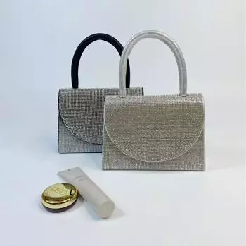 Сумка Xiyin spot новая вспышка алмазная сумка знаменитость вечерняя сумка блестящая алмазная сумочка косой пролет ужин вечеринка 18*13*6 серебряный