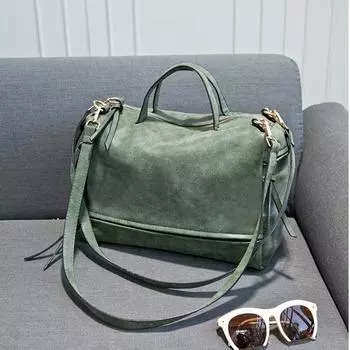 Сумка Yogodlns из искусственной кожи для женщин, роскошная модная сумка на плечо, женская сумка, винтажная трендовая сумка через плечо большой емкости, Бостонская сумка через плечо 33x13x23cm синий