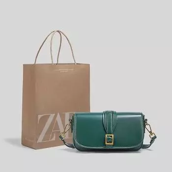 Сумка Z Bag Tofu Green Classic с пряжкой на плечо, квадратная мини-сумка