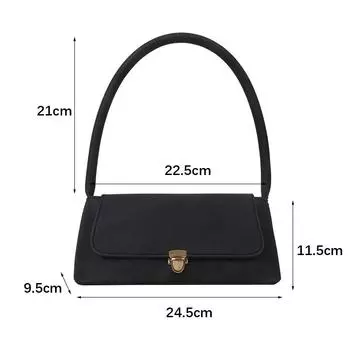 Сумка-замок на подмышку Pure Color Simple Gentle Locking Small Bag Женская сумка чёрный