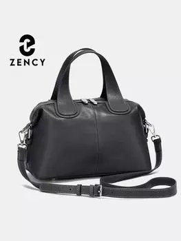 Сумка Zency из натуральной кожи с верхней ручкой для женщин Boston Bag чёрный