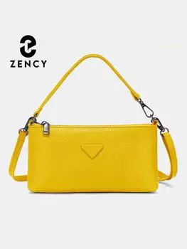 Сумка Zency из натуральной кожи, женская сумка через плечо (20cm<Max Length<30cm) чёрный