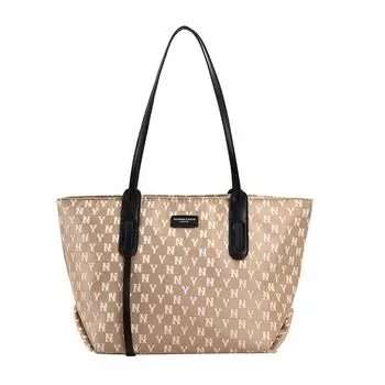 Сумка женская 2023 весна и лето новая большая вместительная сумка тоут популярная сумка через плечо модная текстура большая сумка хаки