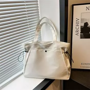 Сумка женская 2024 года, новая популярная сумка-тоут большой вместимости, летняя корейская версия, модная и простая сумка через плечо для поездок на работу белый