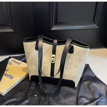 Сумка женская 2024 года, новая популярная сумка-тоут большой вместимости, осенне-зимняя универсальная сумка для покупок через плечо, сумка для поездок на работу