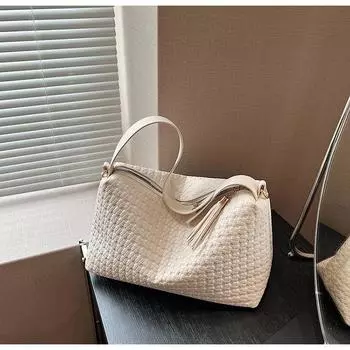 Сумка женская 2024 года, новая повседневная женская сумка большой вместимости для поездок на работу, универсальная сумка через плечо в иностранном стиле, сумка-подушка коричневый