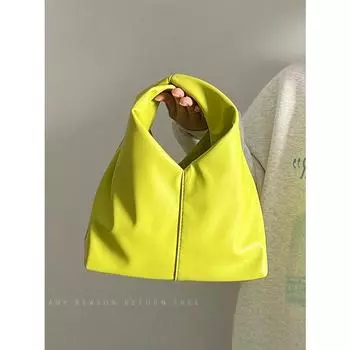 Сумка женская 2024 года, новый нишевый дизайн, текстура, модная, трендовая, плиссированная, сумка-облако, женская, модная, универсальная, портативная, сумка-пельмень зелёный