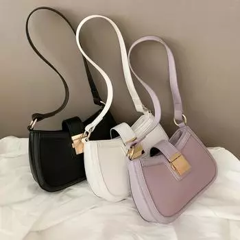 Сумка женская 2024 новая мода корейская версия женская сумка иностранный стиль текстура PU простая женская сумка через плечо модная сумка через подмышку белый