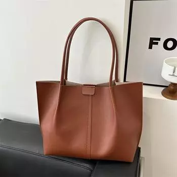 Сумка женская 2024 новая модная персонализированная сумка через плечо повседневная сумка-тоут простая ретро сумка большой емкости чёрный