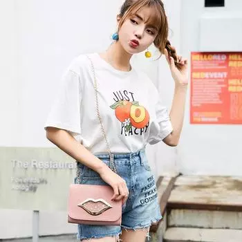 Сумка женская 2024 Новая модная сумка Lip Sweet Bag Beauty Lady Fan Chain сумка через плечо красный