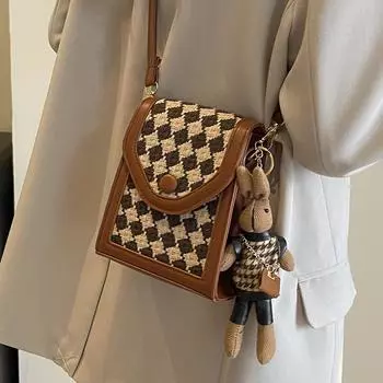 Сумка женская 2024 новая модная сумка-мессенджер для мобильного телефона женская французская нишевая сумка через плечо женская чёрный