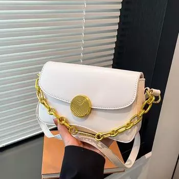 Сумка женская 2024 новая сумка через плечо ретро универсальная осенне-зимняя цепочка маленькая квадратная сумка премиум маленькая сумка чёрный