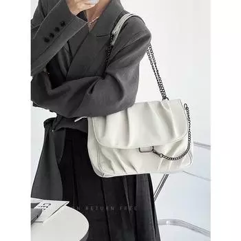Сумка женская 2024 новая сумка через плечо модная повседневная сумка почтальона персонализированные складные сумки через плечо подмышки белый