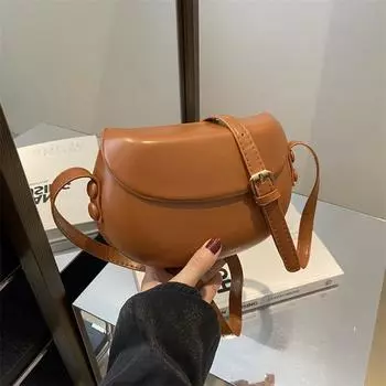 Сумка женская 2025 года, модная сумка-седло премиум-дизайна, универсальная сумка через плечо, сумка через плечо в стиле ретро чёрный