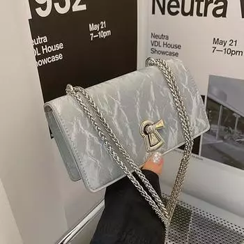 Сумка женская 2025 года, новая летняя сумка премиум-класса с текстурой на одно плечо, популярная женская мини-сумка с цепочкой