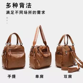 Сумка женская 2025 новая модная сумка сумка-мессенджер модная сумка через плечо рюкзак из коровьей кожи ретро многоцелевая женская сумка коричневый