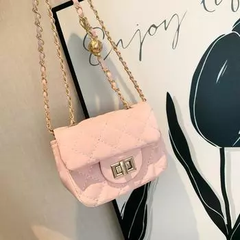 Сумка женская 2025 Tide Summer Texture Exquisite Versatile Chain Pink Crossbody Mini Bag чёрный