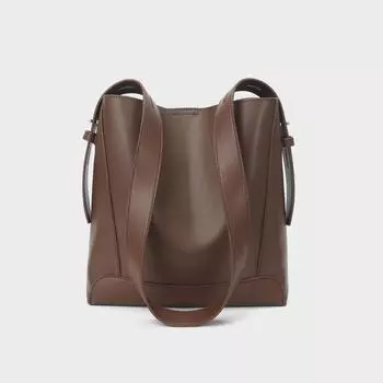 Сумка женская большая вместимость Lazy Slant Cross Bag Универсальная женская сумка из натуральной кожи Сумка через плечо Сумка-ведро для поездок на работу кофейный